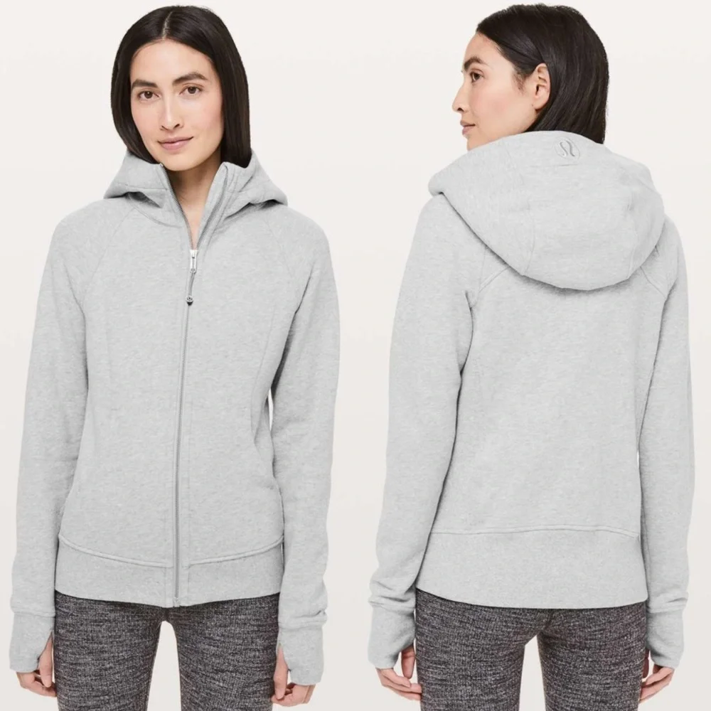 Lululemon Scuba Hoodie in Heathered Light Grey - Size 8